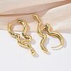 Rack Plating Brass Melting Drop Hoop Earrings for Women EJEW-Z019-19G-3