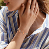 Round Tray 304 Stainless Steel Link Bracelets BJEW-AB00002-6
