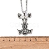 201 Stainless Steel Viking Mjolnir Thor Hammer Pendant Twisted Chain Necklaces for Men NJEW-S440-05AS-3