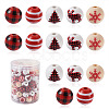 100Pcs 5 Style Christmas Themed Dyed Natural Wooden Beads WOOD-BT0001-07-2
