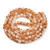 Crackle Baking Paint Imitation Jade Glass Beads Strands X1-DGLA-T003-8mm-08-3