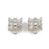 Brass Micro Pave Clear Cubic Zirconia Tube Bails CU-CBA6A75-23P-1