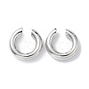 Rack Plating Brass Ring Cuff Earrings for Women EJEW-H135-01P-01-1