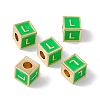 Rack Plating Brass Enamel Beads KK-B060-04G-02L-3