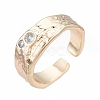 Clear Cubic Zirconia Open Cuff Ring RJEW-T001-91G-3