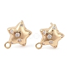 Brass Pave Clear Cubic Zirconia Stud Earring Findings LS-KK-N256-02G-E-1