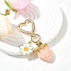Acrylic Strawberry Pendant Decoration HJEW-SW00120-04-3