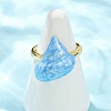 Brass Enamel Adjustable Cuff Rings for Women RJEW-G357-01O-2