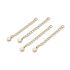 Ion Plating(IP) 316 Surgical Stainless Steel Curb Chain Extender with Natural  White Jade Round Charm STAS-A097-01G-09-1