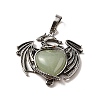 Natural Green Aventurine Heart Pendants KK-K331-01AS-09-2