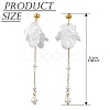 Acrylic Pearl Petal & Shell Pearl Bead Stud Dangle Earrings EJEW-YW00005-3
