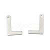 Tarnish Resistant 304 Stainless Steel Letter Charms STAS-O072-L-1