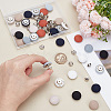 32 Sets 8 Colors Polyester Covered Iron Buttons BUTT-BC0001-12A-3