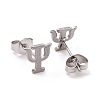Non-Tarnish 304 Stainless Steel Greek Letter Psi Stud Earrings EJEW-G318-04P-2