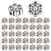6 Starnds Tibetan Style Flower Alloy Bead Strands TIBEB-ME0001-12-NR-1