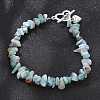 Natural Larimar Beaded Bracelets X-BJEW-JB02681-01-8