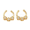 Brass Pave Clear Cubic Zirconia Circular/Horseshoe Barbell Nose Rings EJEW-D337-18D-G-4