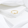 1Pc Letter Brass Rhinestone Open Cuff Rings for Women AJEW-LP0004-47A-G-3
