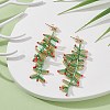 Glass Seed Braided Branch Dangle Stud Earrings EJEW-MZ00070-02-2