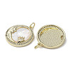 Brass Micro Pave Cubic Zirconia Pendants KK-G485-17D-G-2