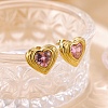 304 Stainless Steel Pave Cubic Zirconia Stud Earrings EJEW-D364-02A-G-1
