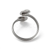 Non-Tarnish 304 Stainless Steel Open Cuff Ring Findings X-STAS-E124-05A-P-3
