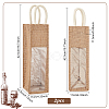 Jute Wine Storage Drawstring Pouches with PVC Clear Window ABAG-WH0035-052A-2