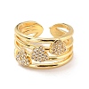 Heart Cubic Zirconia Cuff Finger Ring for Valentine's Day X-RJEW-C004-04-RS-1