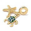 Brass Enamel European Dangle Charms KK-D502-13G-2