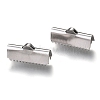 Non-Tarnish 304 Stainless Steel Ribbon Crimp Ends STAS-C018-22P-02-1