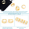 5Pcs Brass Wave Open Cuff Ring for Women RJEW-UN0002-33LG-5