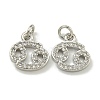 Rack Plating Brass Micro Pave Cubic Zirconia Pendants KK-K386-02J-P-1