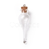 Teardrop Glass Cork Bottle Big Pendants AJEW-A041-01A-2