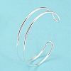Rack Plating Brass Double Lines Cuff Bangles for Women BJEW-M304-01S-1