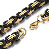 Ion Plating(IP) Two Tone 201 Stainless Steel Byzantine Chain Bracelets BJEW-S057-86A-01-3