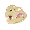Brass Micro Pave Cubic Zirconia Pendants X-KK-I352-278G-2