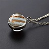 Luminous Round Alloy with Glass Planet Pendant Necklaces FS-WG4A1FF-04-1