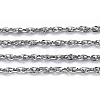 Non-Tarnish 3.28 Feet 304 Stainless Steel Rope Chains X-CHS-F003-05P-A-1