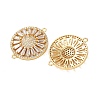 Brass Pave Clear Cubic Zirconia Connector Charms CU-CBA4579-06G-B-3