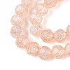 Transparent Crackle Glass Beads Strands GLAA-N053-10mm-09-3