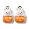 Halloween Theme Opaque Resin Pendants RESI-D075-02G-1