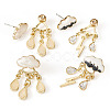 2 Pairs 2 Styles Cloud & Teardrop Alloy Enamel Stud Earrings for Women EJEW-TA0001-50-2