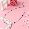 Bling Glass Beaded Necklace for Women NJEW-PH01492-01-5