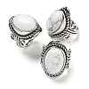 Natural Howlite Adjustable Rings RJEW-I108-01AS-01-2