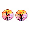 Half Round/Dome Tree Pattern Glass Flatback Cabochons for DIY Projects GGLA-Q037-25mm-M28-02-3