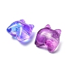 50Pcs 9 Style Transparent Spray Painted Glass Beads GLAA-FS0001-50-4