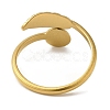 Ion Plating(IP) 304 Stainless Steel Leaf Cuff Ring Components STAS-Z086-02G-4