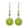 Real 18K Gold Plated Alloy Enamel Dangle Earrings EJEW-JE05667-05-1