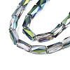 Electroplate Transparent Glass Beads Strands EGLA-N002-14-B-3