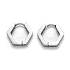 Tarnish Resistant 304 Stainless Steel Hexagon Huggie Hoop Earrings STAS-J033-03A-P-2